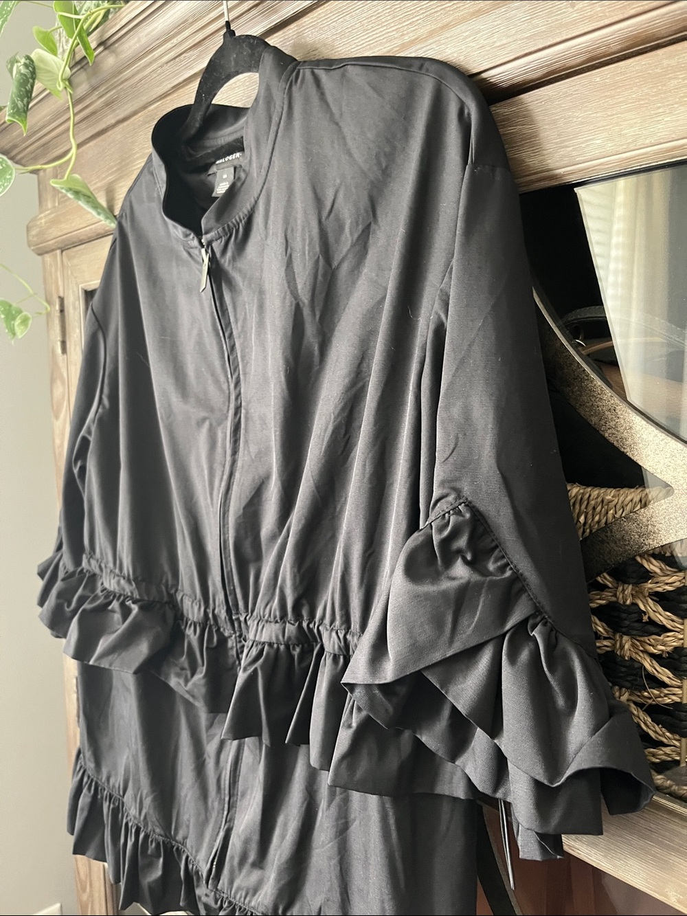 Halogen Black Ruffle-Trim Utility Jacket - Picture 8 of 11